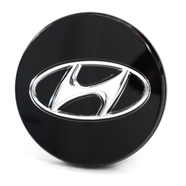 Hyundai 52960L1150 Wheel Trim (1 Piece) Wheel Hub Cap, Hub Cap, Black/Chrome, 8.7 x 8.3 x 2.2 cm