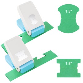 2 Pcs Tab Punch for Paper Crafts - 1.5in 2 Shapes DIY Index Tag Puncher for Paper Crafts, Handheld Label Tag Paper Cutters for Scrapbooking, Card Making