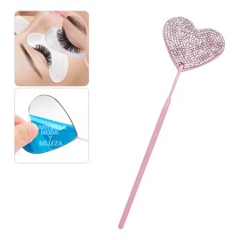 Espejo Para Extensiones De Pestañas, Forma Corazón Diamantes