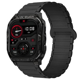 Compatible with Carbinox Blaze S Bands, Magnetic Silicone Sport Strong Magnet Strap Watchband Compatible with Carbinox Blaze Round, Blaze S, Blaze Square, X-Ranger, Vortex, Vesta Smart Watch (Black, 22mm size band)