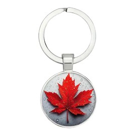Xizhounianfeng Creative Alloy Keychain Cute Cartoon Keyring with Pendant – Durable and Stylish Accessory, Perfect for Gifts(Great Canada)