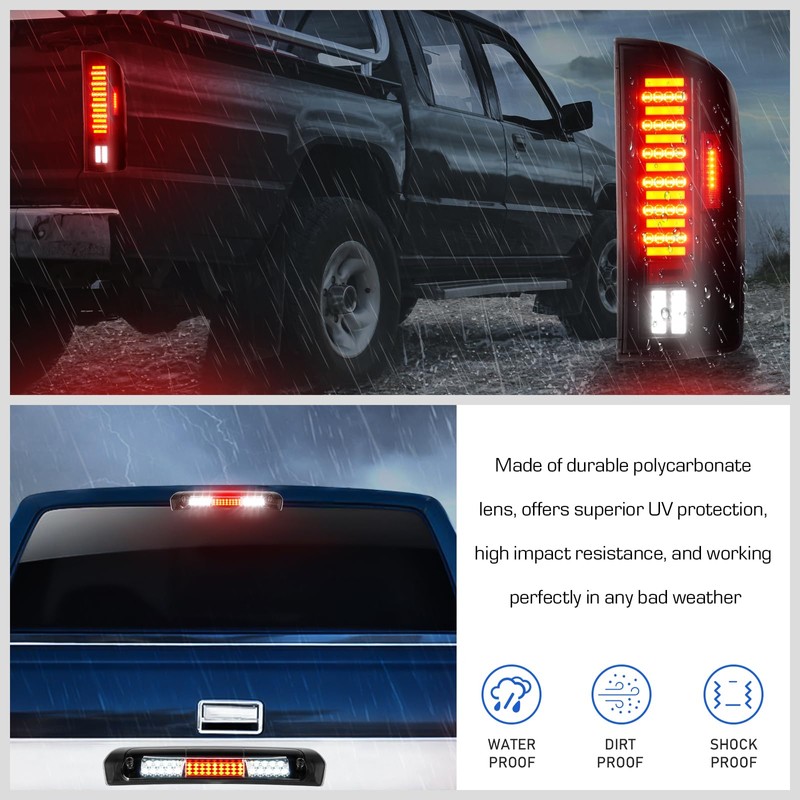 Gubebaili LED Tail Lights + Third 3rd Brake Light Fit