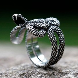 Snake Ring Cool Chunky Jewelry Wrap Snake Rings Rattlesnake Rings for Gift (9)