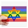 CafePress Rainbow Star of David Sticker Square Bumper Sticker Car