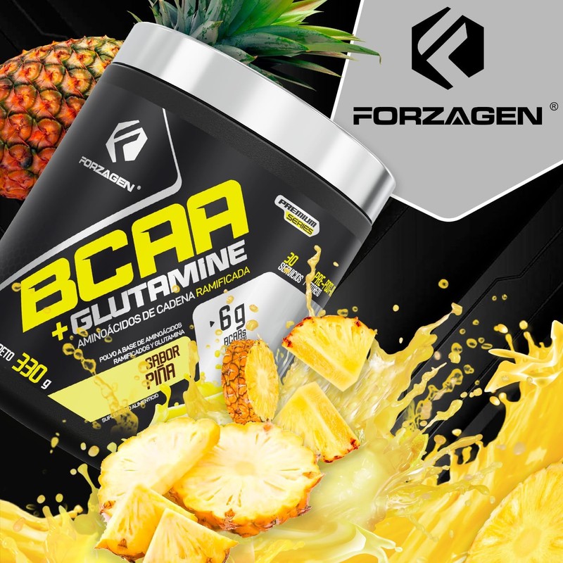 Forzagen Aminoácidos BCAA + Glutamine 8 g de BCAA 2:1:1