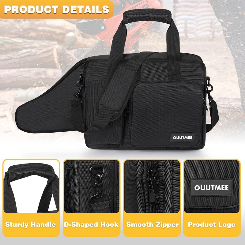 OUUTMEE Chainsaw Carrying Case, Waterproof Foldable Chainsaw Storage Bag Compatible