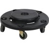 (2 Pack) 18" Trash Can Dolly with Wheels, Black Garbage