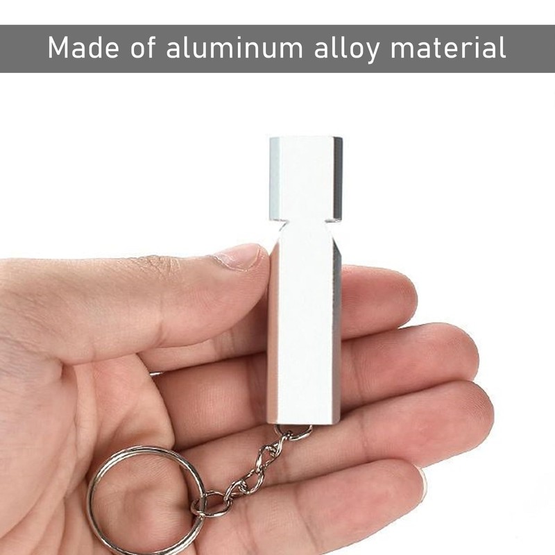 MEMOFYND 3 Pieces Silver Double Running Whistle with 3 Pieces
