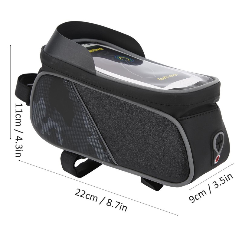 Bike Front Frame Bag Waterproof TPU Sensitive Touch Screen Top
