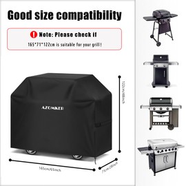 AZOMKER Weatherproof Grill Cover, Gas Grill Cover, Weatherproof, Grill Cover, Grill Covers (165 x 71 x 122 cm / 65 x 28 x 48 inches)