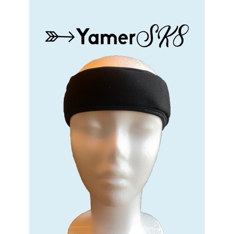 YamerSK8 Padded Headband for Figure Skating, Black (Extra Small)