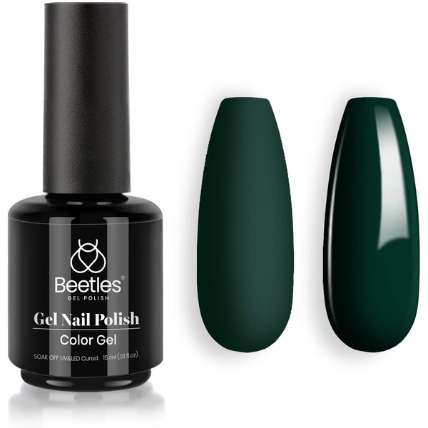 Beetles Gel Nail Polish Emma Emerald Green Color Soak Off LED Nail Lamp Gel Polish -Size: .5 fl.Oz/Each 15 ml/Each