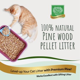 Small Pet Select Premium Pine Pelleted Cat Litter, 100% All Natural Pellet Kitty Litter, Non Clumping Non Tracking Low Dust Litter Meant for Use with Sifting Litter Box, Made in USA, 40 lbs
