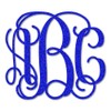 Custom Vine Monogram Initials Vinyl Decal / Bumper Sticker for