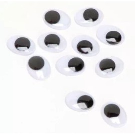 Darice 10mm Oval Wiggle Glue-On  - 10 Pcs. (E18)