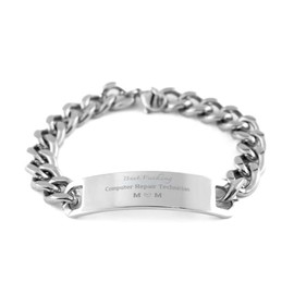 Best Fxcking Computer Repair Technician Mom Stainless Steel Bracelet for Mom Gifts from Daughters Sons, Birthday Gifts for Mom - Mother Gifts, Presents for Mom, Cuban Chain