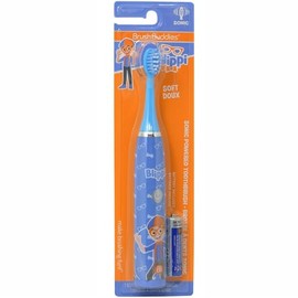 Brush Buddies Blippi Electric Toothbrush for Kids, Battery Powered Sonic Toothbrush, Soft Bristles, Children’s Toothbrush for Boys & Girls, Toddler Oral Care, Blippi Character Design