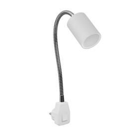 ledscom.de WAIKA GU10 Socket Lamp Gooseneck Switch White with GU10 LED Lamp 450lm Warm White