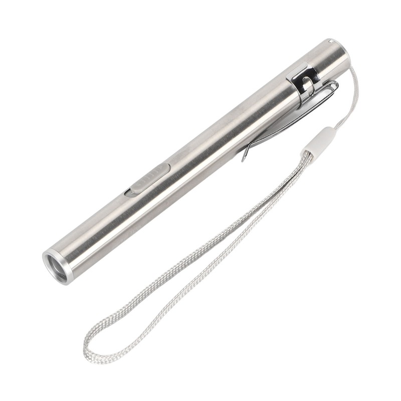 2Pcs Mini Flashlight Pocket Clip Stainless Steel ABS Rechargeable 600mAh