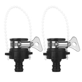 2Pcs Quick-Release Tap Hose Connector with Beaded Chain Anti-Slip Design, Universal 16-20mm Kitchen Sink & Garden Hose Pipe Adapter, Tap to Hose Connector UK with Pipe Clips for Mixer Taps