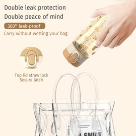 Evorie Tritan Kids Water Bottle for School with Straw, 13oz BPA Free Drinking Cup, Lightweight Leak Proof (Honey Bear, with Straw)