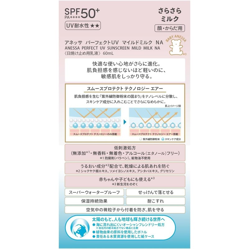 ANESSA Perfect UV Mild Milk, Set of 2, NA 2.4