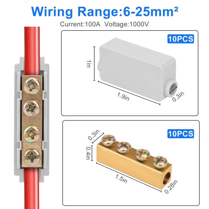 Linkstyle 10PCS 4 AWG Wire Connector Nut Kit, 1 in