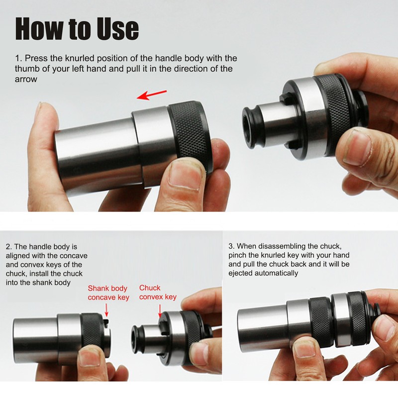 Tapping Collet Chuck Holder Overload Protection Adjustable Torsion QuickChange GT12ISOM16
