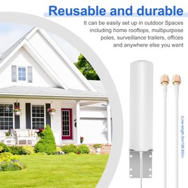 Littlecatch 3G 4G LTE External Antenna Outdoor with 5M Dual Slider SMA Connector for Router Mobile Hotspot Wireless Home