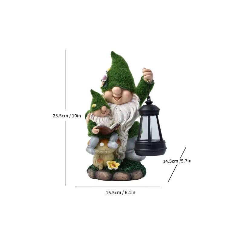 Solar Gnome Garden Statue for Outdoor Decor – Cute LED