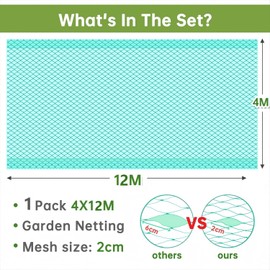 Bird Protection Net (Green, 4 x 12 m)
