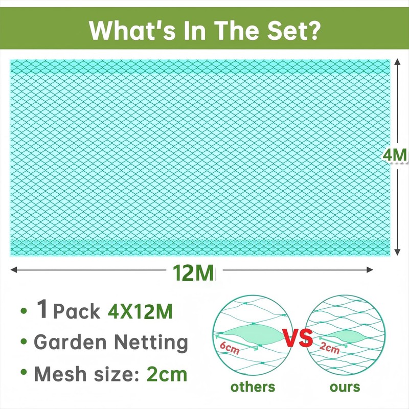 Bird Protection Net (Green, 4 x 12 m)