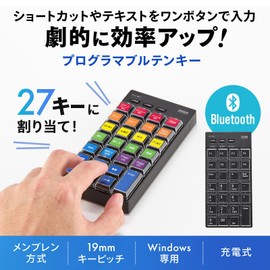 Sanwa Supply NT-BT26BK Programmable Numeric Pad (Bluetooth Model)