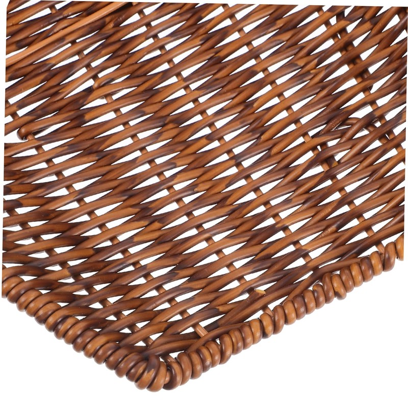 BIUDECO Handwoven Rattan Look Basket Multi-purpose Bread Fruit Basket Tabletop