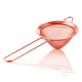 Homestia Cocktail Strainer Stainless Steel Fine Mesh Sieve Professional Bar Tool Conical Coffee Strainers with Long Handle Double Straining Utensil 3.3 inch, Rose