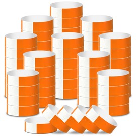 2000 Pcs Paper Wristbands for Events Waterproof Neon Orange Wrist Bands Adhesive Concert Identification Wristbands Hand Bands for Events(Orange)