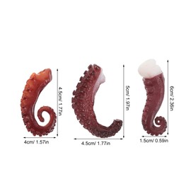 ifundom Artificial Octopus Tentacles 6-Pack Realistic Simulation Seafood Props Fake Tentacle Decorations for BBQ Party Photography Kitchen Display 1.96X1.77X0.78In