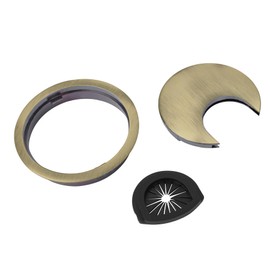 2Pcs 80mm Desk Cable Grommets, Desk Plug Hole Cover, Computer Desk Metal Cable Hole, Round Cable Hole Cover for Desktop Cable Organizer(Bronze)