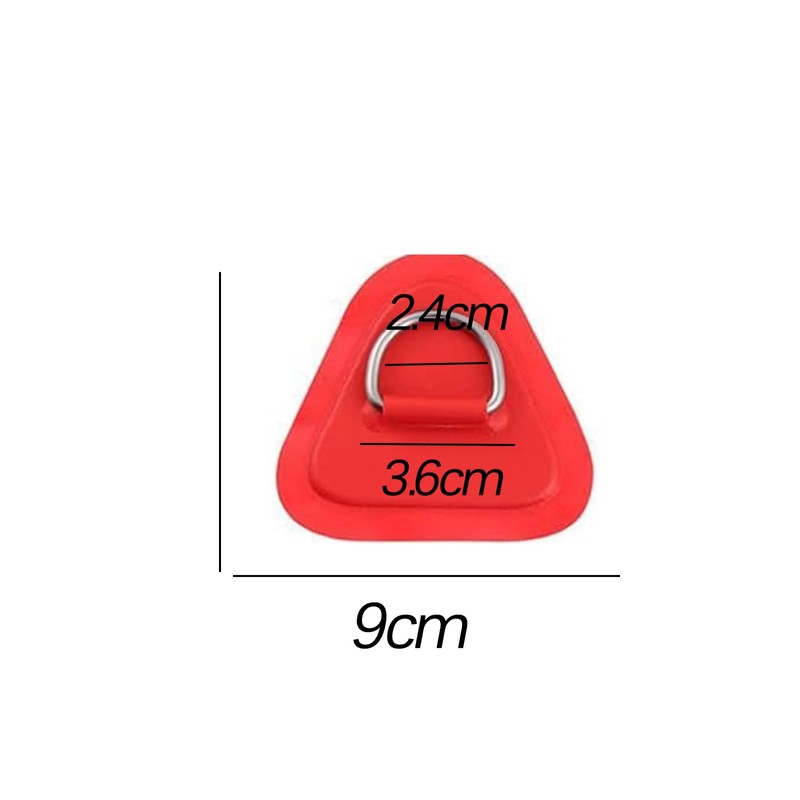 Yuelulala 4pcs D Ring Patch PVC Stainless Steel Triangle Shape
