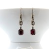 Art Deco, Art Nouveau style Earrings with Siam Ruby Red