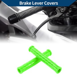 Hihaha 3/8" 10mm Universal Motorcycle Brake Lever Cover Non Slip Rubber Brake Lever Grip Sleeve for Motorcycle Scooter Bicycle Bike Green 1pair