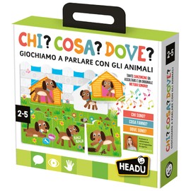 HEADU - Chi Cosa Dove - Giochiamo a Parlare Con Gli Animali! | Giochi Educativi 2 3 4 5 Anni, Sviluppo Linguaggio Bambini, Gioco Didattico, Giochi da Tavolo Bambini, Regalo Bambina, Regalo Bambino