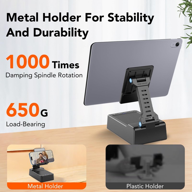 taopodo Foldable Cell Phone Stand with Wireless Bluetooth Speaker and