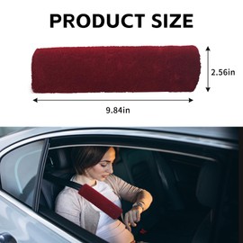 wuyaoyao 2PCS Car Seat Belt Pads Shoulder Cover, Soft Plush Auto Seat Belt Pad for Protecting Neck and Shoulder, Universal Car Shoulder Strap Cushion Protector for Adults Kids Women Men (Wine Red)
