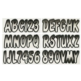 Hardline Products Series 200 Factory Matched 3-Inch Boat & PWC Registration Number Kit, White/Black - WHBKG200