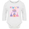 Hippowarehouse happy birthday cupcake hats baby vest bodysuit (long sleeve)