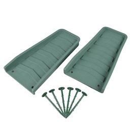 WESTERN SUPPLY HARDWARE Splash Blocks for Gutters Downspouts, 17" Downspout Extensions for Rain Water Drainage, Thickened Gutter Splash Guard with Fixing Piles (2 Pack, Green)