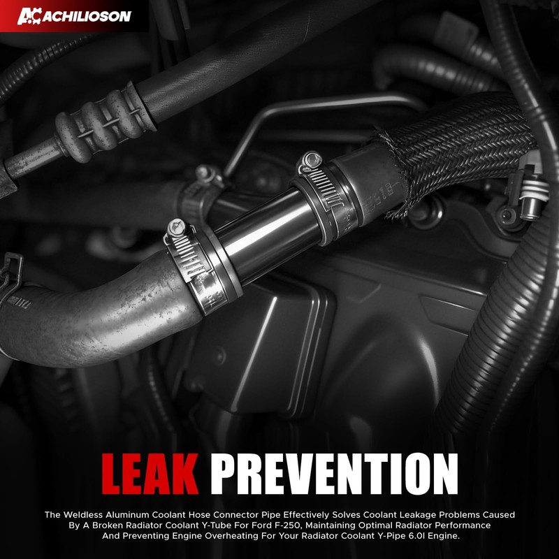 Weldless Aluminum Radiator Coolant Y-Pipe Coolant Hose Connector Pipe for