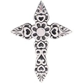 Ardour 9.7 Inch Antique Silver and Black Wall Cross For Home Decor.Metal Hanging Decorative Crosses Wall Decor.Cross For Wall Of Crosses,Religious Home Decor