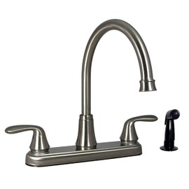 Phoenix Faucets PF231401 Two-Handle 8" Hybrid Kitchen Faucet with High-Arc Spout with Side Sprayer - Brushed Nickel